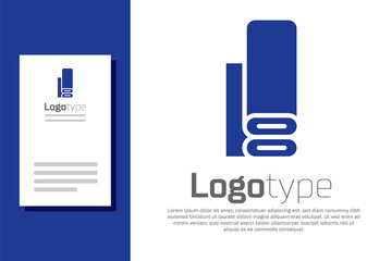 Blue Indian textile fabric icon isolated on white background. Roll, mat, rug, cloth, carpet or paper roll icon. Logo design template element. Vector