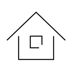 Home sign. Symbol of house. Outline modern design element. Simple black flat vector icon with rounded corners.