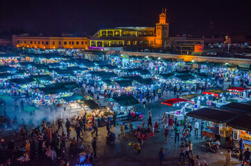 Jamaa el Fna market square in Marrakesh medina, Marrakech, Morocco