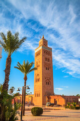 Koutoubia Mosque minaret in old medina  of Marrakech, Morocco - 436548256