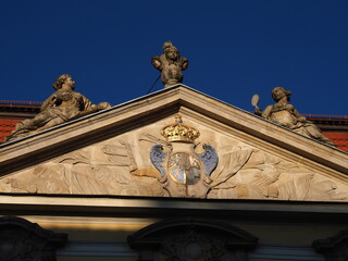 Architectural decoration (pediment) of National Museum of Szczecin