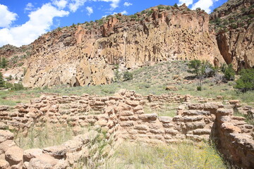 Fototapeta na wymiar Indian ruins in Bandelier National Monument, New Mexico, USA