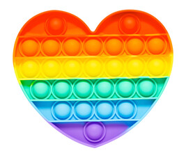 Children's silicone pop it bubble popping toy in shape of heart