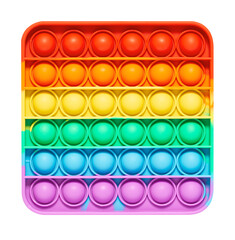 Children's silicone pop it bubble popping toy in shape of square