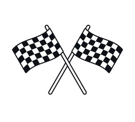 Fototapeta premium Vector flat finish race crossed flag isolated on white background