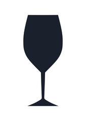 Wine glass icon. (Wine glass vector silhouette)