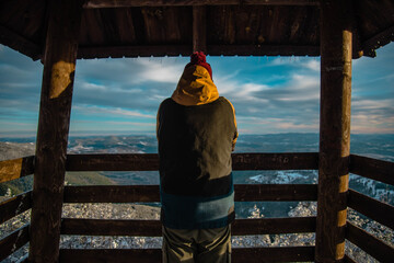 person on the mountain