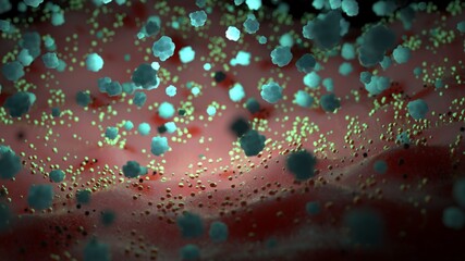 an image on the topic of microbiology and different biological forms of the body