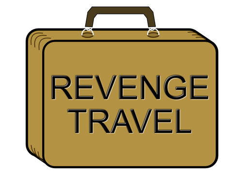 Koffer mit Aufschrift revenge travel
