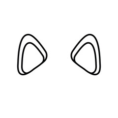 Vector flat outline cat ears isolated on white background