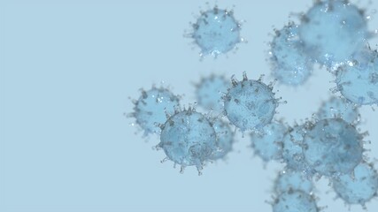 the image of viruses in transparent material on a laconic background concept of microbiology and disease