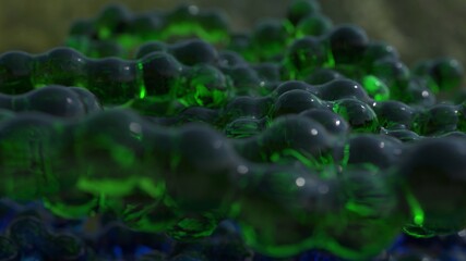 glass volumetric metamorphoses of blue and green