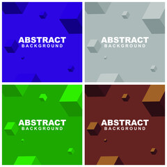 Illustration set vector of abstract background in violet, grey, green, and brown color. Good to use for banner, social media template, poster and flyer template, etc