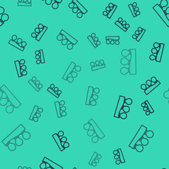 Black line Vacuum cans icon isolated seamless pattern on green background. Massage jars for face and body. Medical anticellulite cups. Vector