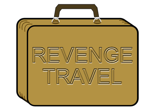 Koffer mit Text revenge travel