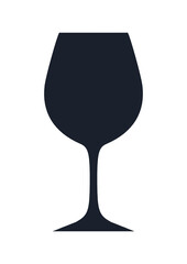 Wine glass icon. (Wine glass vector silhouette)