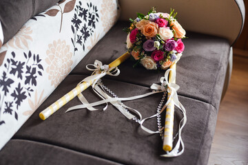 wedding bouquet on the table