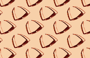 Sunglasses pattern on  pastel background