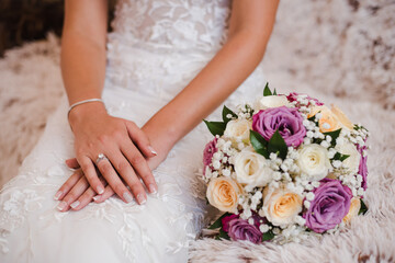 hands of bride and groom