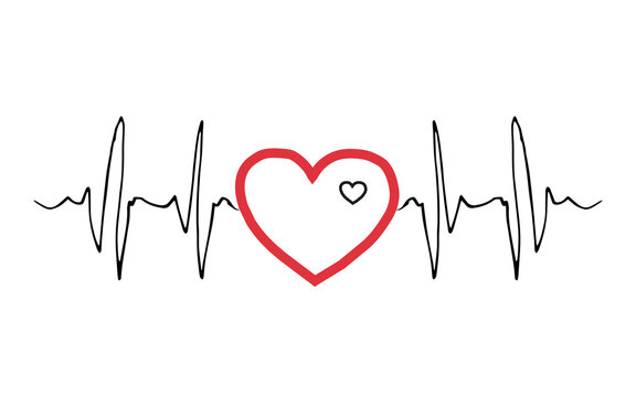 Biorhythm of the heart of a person in love in the form of a cardiogram 