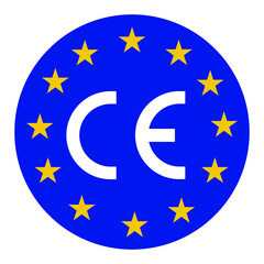 Europe CE mark symbol vector illustration isolated on white background. Certification mark sign. CE European Conformity certification mark, quality guarantee