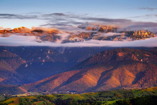 Foggy alpine landscape of Bucegi Mountains, Romania, Europe © Rechitan Sorin