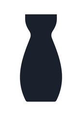 Sake bottle icon. (Sake bottle vector silhouette)
