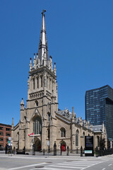 Fototapeta na wymiar Toronto, Canada - May 30, 2021: St. Michael's, the Catholic Cathedral of Toronto established in 1848, has undergone a complete restoration.