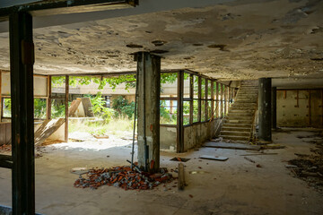 Croatia, The Abandoned Hotels of Kupari. Hotel burned and destroyed during the Croatian War of Independence.