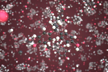 Molecule of bisphenol a, conceptual molecular model. Conceptual 3d rendering