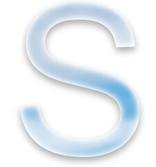 Capital letter S filled with an image of clouds on a transparent background..