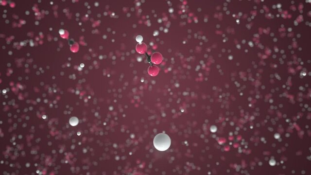 Molecule of sodium hydrogen carbonate. Molecular model, looping seamless 3d animation