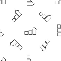 Grey line Financial growth icon isolated seamless pattern on white background. Increasing revenue. Vector