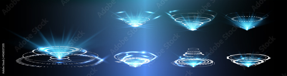 Poster hud, gui futuristic portal, hologram. abstract digital user interface technology. a set of futuristi