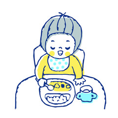 食事をする赤ちゃん