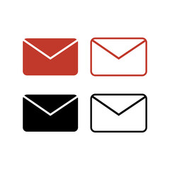 email message icon button, black and white email message icon, message vector icon