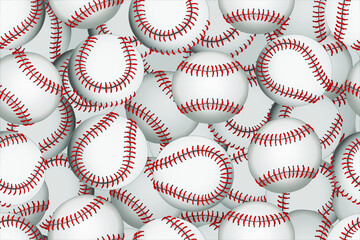Baseball background. Seamless pattern with red and white circles, vector