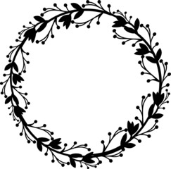 Decorative frame with flowers on white background