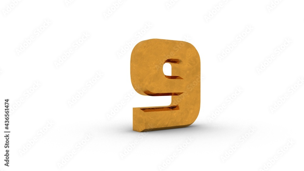 Poster yellow textured 3d number 