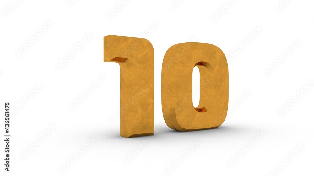 Poster yellow textured 3d number 