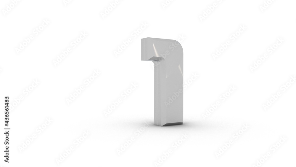 Poster gray textured 3d number 