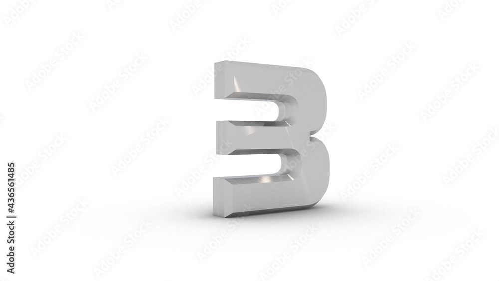 Poster gray textured 3d number 