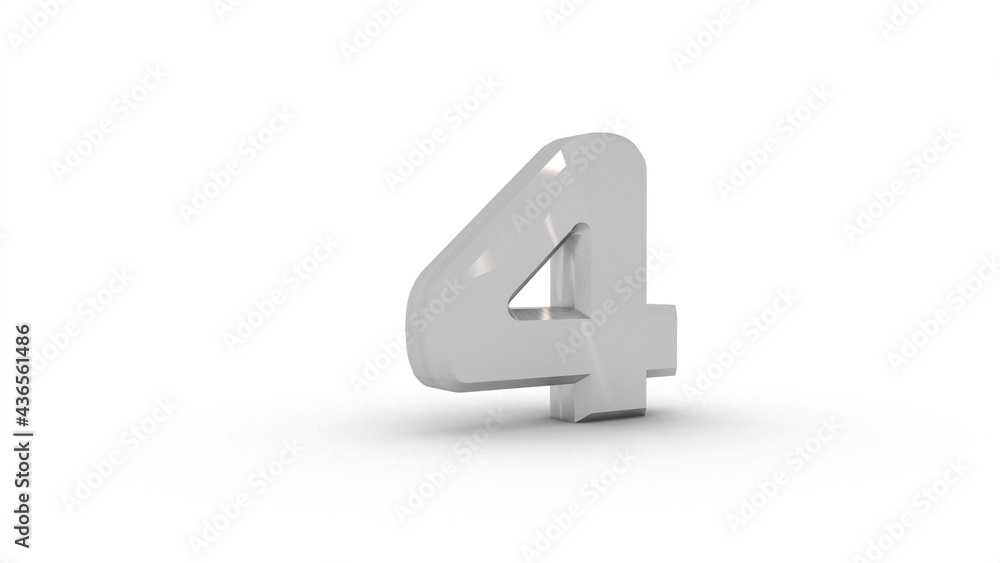 Poster gray textured 3d number 