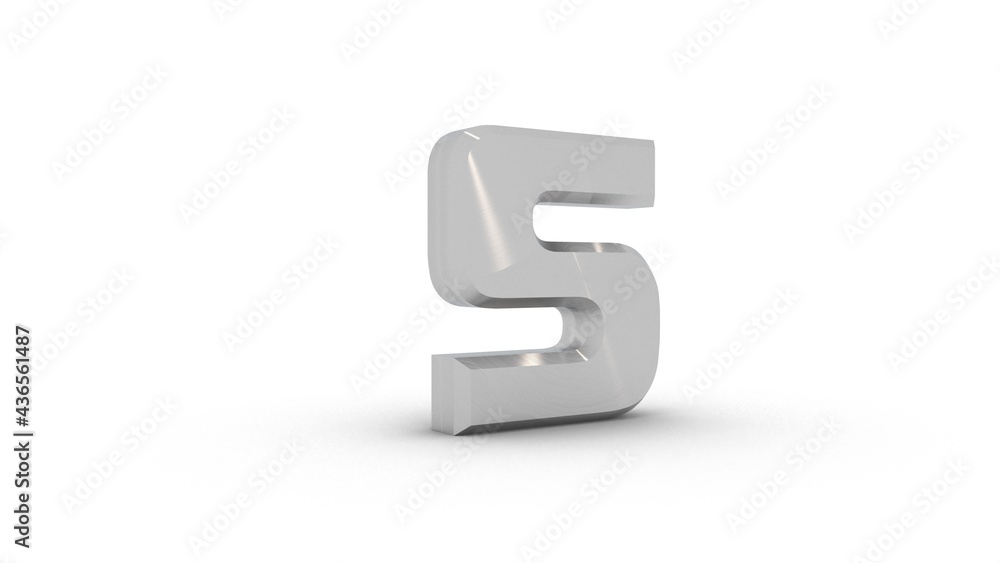 Poster gray textured 3d number 