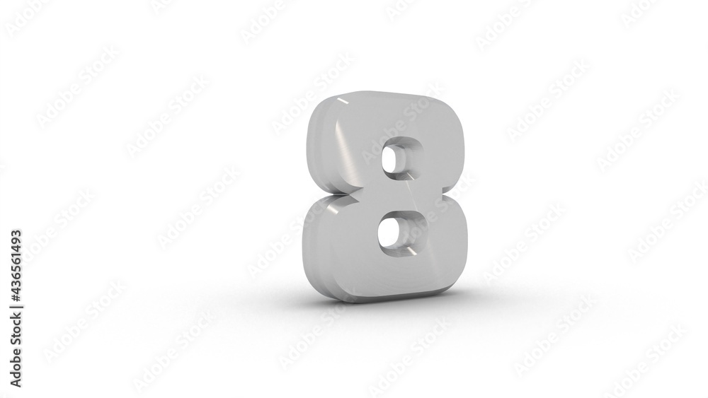 Poster gray textured 3d number 