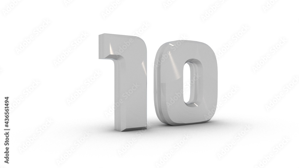 Poster gray textured 3d number 