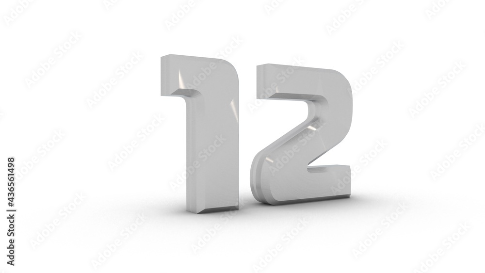 Poster gray textured 3d number 