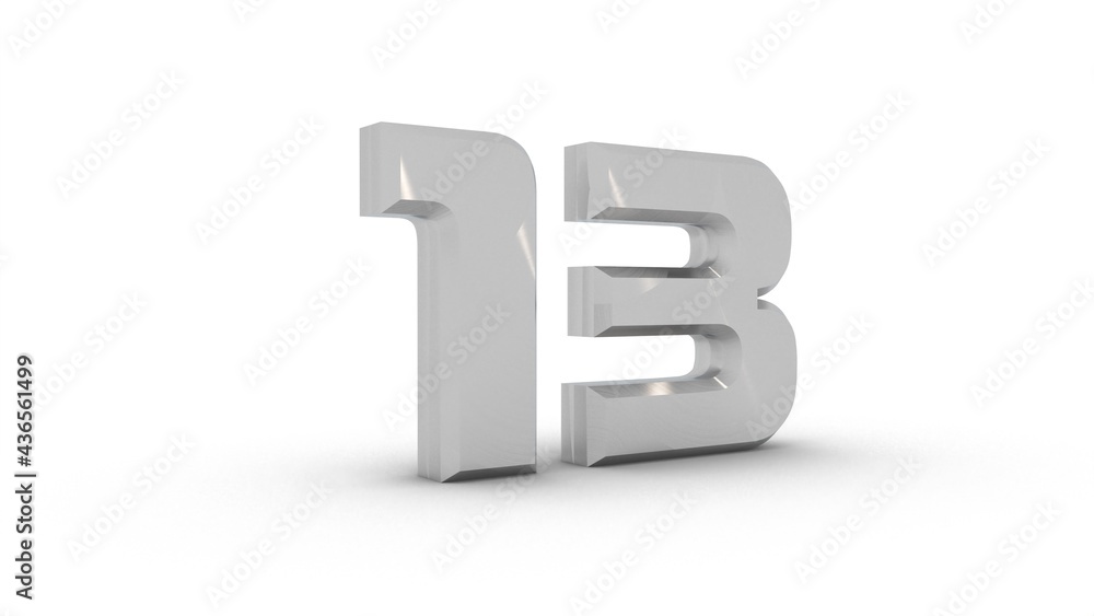 Poster gray textured 3d number 