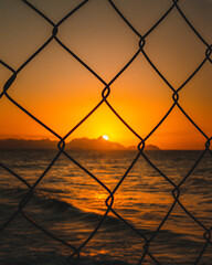 sunset on the fence