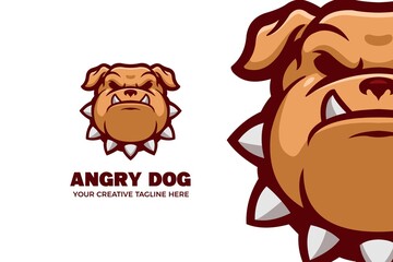 Angry Bulldog Cartoon Mascot Logo Template